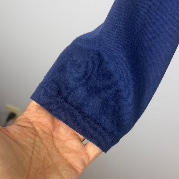 Kuwalla Classic Soft Cotton Blend Navy Long Sleeve Henley Shirt Size Medium - Picture 5 of 9